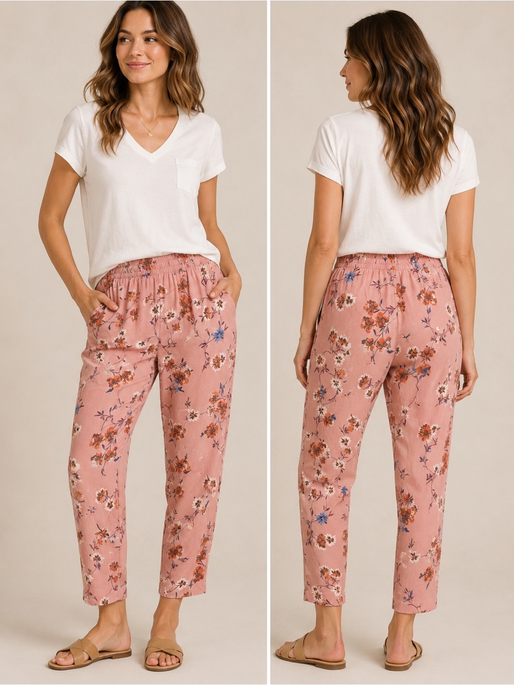 NWT Jessica Simpson Cadie Floral Pants | Women’s M | 100% Viscose | 26” Inseam